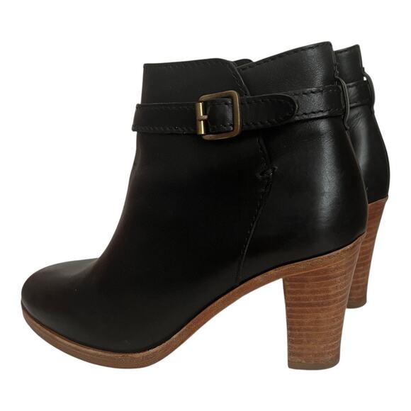 A.P.C. Black Buckle Heeled Ankle Boots Size 37 - Picture 2 of 13